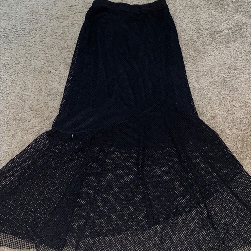 Mesh midi skirt
